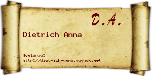 Dietrich Anna névjegykártya