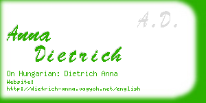 anna dietrich business card